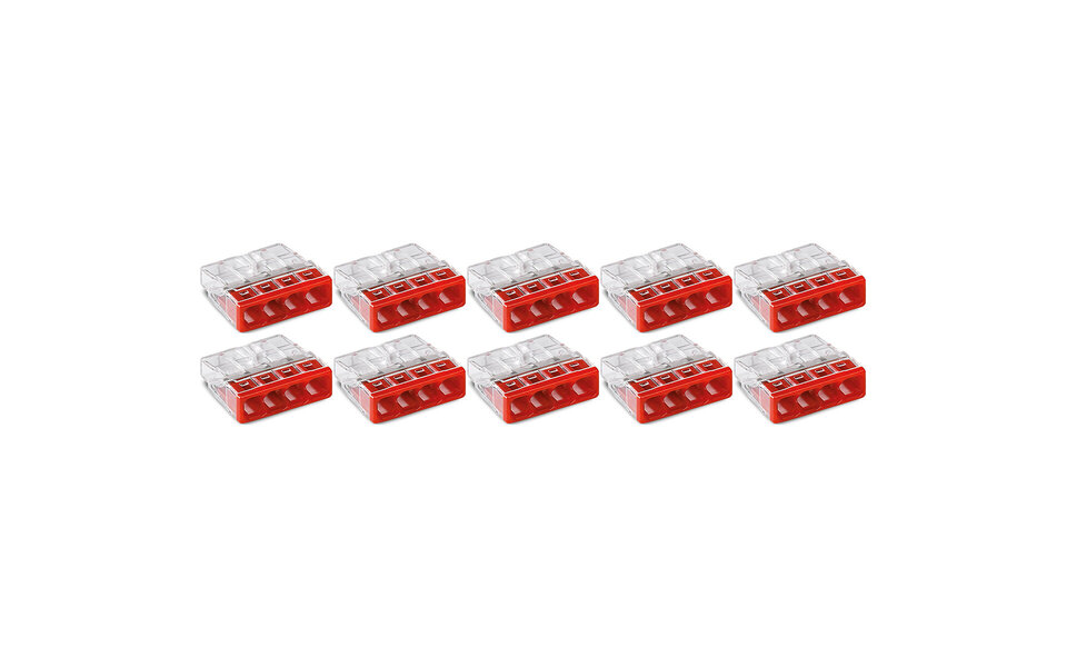 WAGO WAGO Lasklem 4-polig Rood 0.5-2.5mm² - 10 Stuks voor LED Toebehoren
