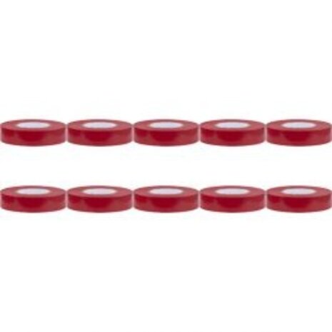 Yurga Isolatietape 10 Pack Rood 20mmx18m - Duurzaam LED Toebehoren