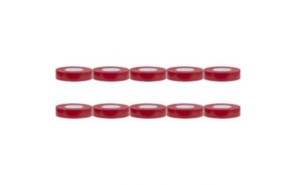 HLW LED Yurga Insulation Tape 10 Pack Red 20mmx18m - Durable LED Accessories