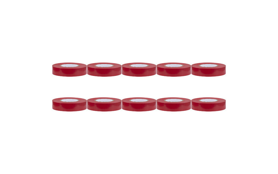 HLW LED Yurga Insulation Tape 10 Pack Red 20mmx18m - Durable LED Accessories