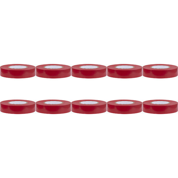 HLW LED Yurga Insulation Tape 10 Pack Red 20mmx18m - Durable LED Accessories