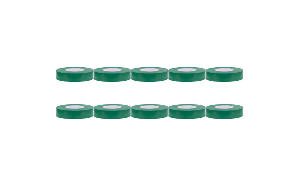 HLW LED Insulation Tape 10 Pack Green 20mmx18m – Durable and Versatile LED Accessories