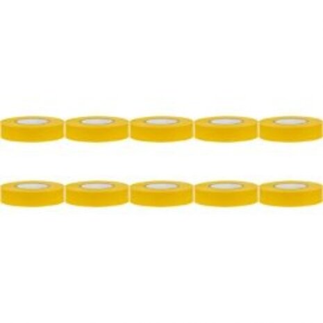 Isolatietape 10 Pack Geel 20mmx18m - Duurzaam en Sterk LED Toebehoren