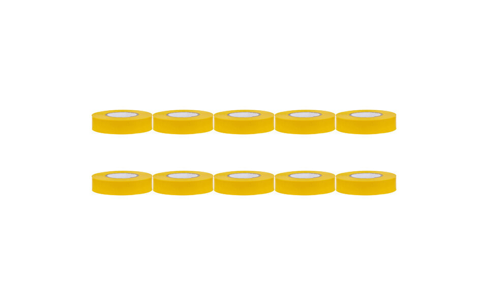 HLW LED Insulation Tape 10 Pack Yellow 20mmx18m - Durable and Strong LED Accessories