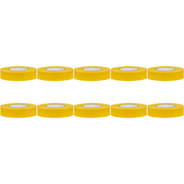 HLW LED Isolatietape 10 Pack Geel 20mmx18m - Duurzaam en Sterk LED Toebehoren