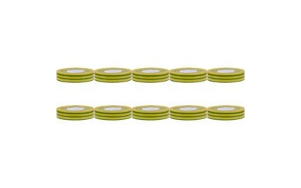 HLW LED Yurga Insulation Tape 10 Pack Green/Yellow 20mmx20m - Perfect for LED Accessories