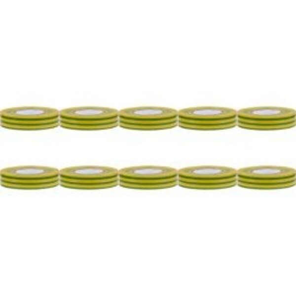 HLW LED Yurga Isolatietape 10 Pack Groen/Geel 20mmx20m - Perfect voor LED Toebehoren
