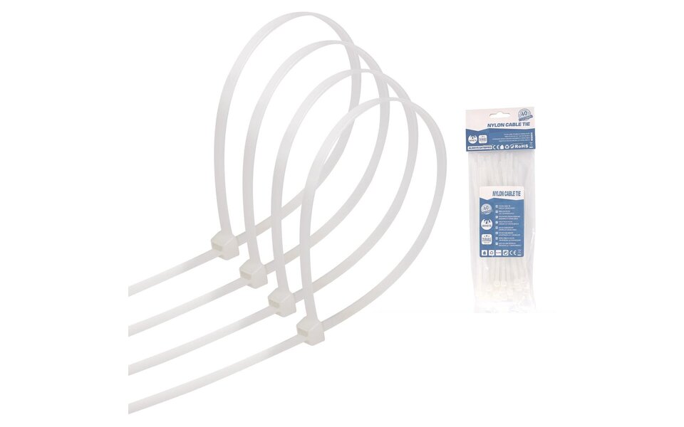 HLW LED White Tie Wraps 3.6x150mm - 40 Pieces | Ideal for LED Accessories & Cable Management HLW LED White Tie Wraps 3.6x150mm - 40 Pieces | Ideal for LED Accessories & Cable Management