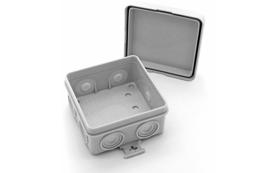 Velvalux Velvalux Panoboxpro Cable Box - IP55, IK10, Square 75x75x40mm, Perfect for Light Cord and LED Accessories