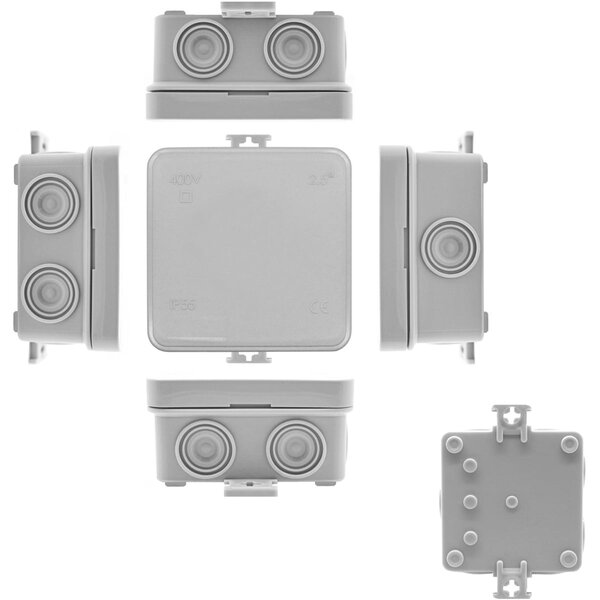 Velvalux Velvalux Panoboxpro Kabeldoos - IP55, IK10, Vierkant 75x75x40mm, Perfect voor Licht Snoer en LED Toebehoren