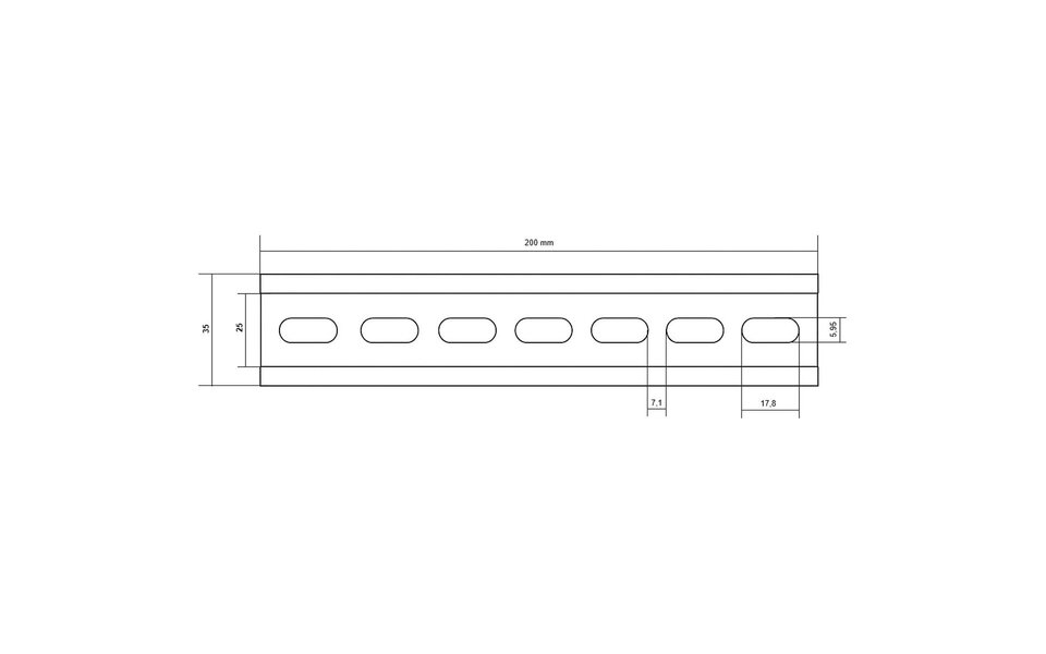 Velvalux DIN-Rail 35/7.5 mm Velvalux Panoboxpro 1m geperforeerd staal - LED toebehoren Velvalux DIN-Rail 35/7.5 mm Velvalux Panoboxpro 1m geperforeerd staal - LED toebehoren