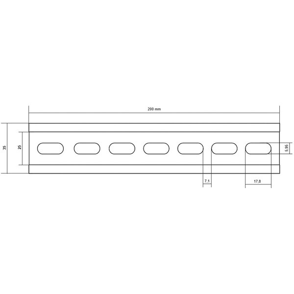 Velvalux DIN-Rail 35/7.5 mm Velvalux Panoboxpro 1m perforated steel - LED accessories