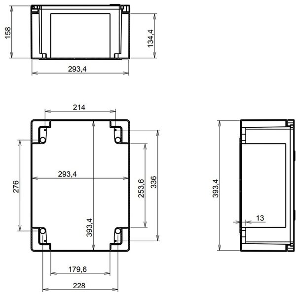 Velvalux Lege Groepenkast Velvalux Panoboxpro 400x300x165mm - Waterdicht IP65 - LED Toebehoren