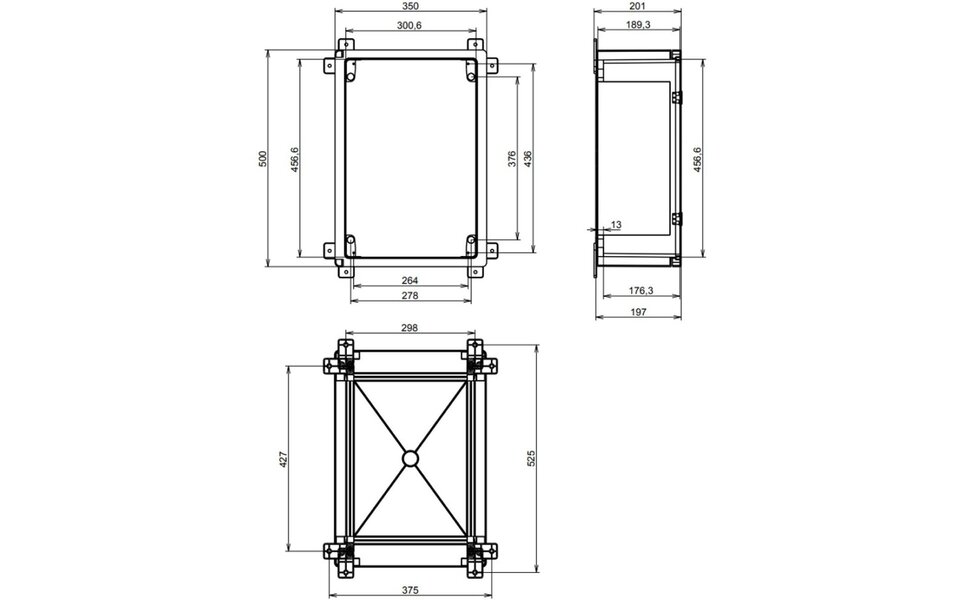 Velvalux Empty Panel Box Velvalux Panoboxpro 400x300x195mm Waterproof IP65 for LED Accessories Velvalux Empty Panel Box Velvalux Panoboxpro 400x300x195mm Waterproof IP65 for LED Accessories