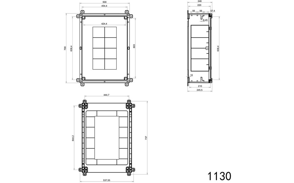 Velvalux Empty Group Cabinet Velvalux Panoboxpro 700x500x245mm - Waterproof IP65, ideal for LED accessories