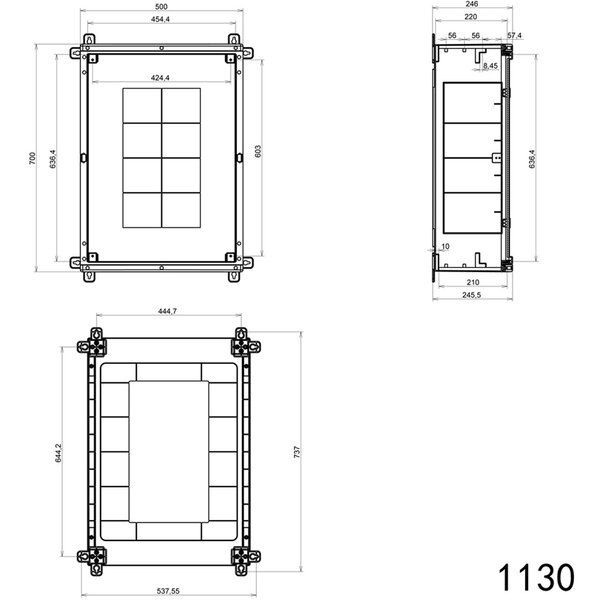 Velvalux Empty Group Cabinet Velvalux Panoboxpro 700x500x245mm - Waterproof IP65, ideal for LED accessories