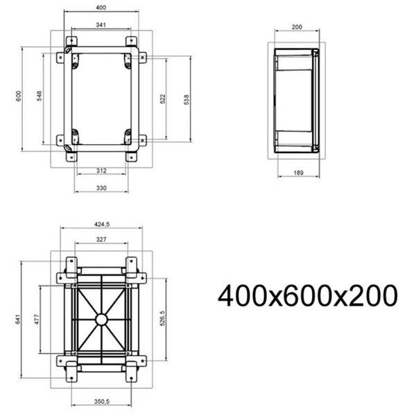 Velvalux Empty distribution box Velvalux Panoboxpro 600x400x200mm with transparent cover - LED accessories