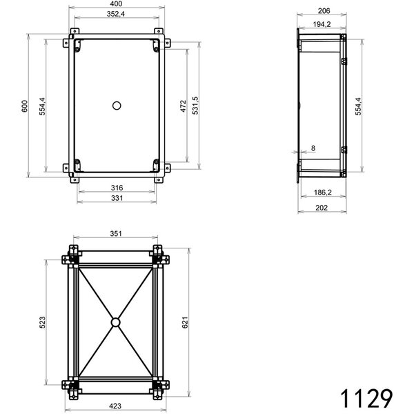 Velvalux Empty Distribution Box Velvalux Panoboxpro 500x600x220mm Waterproof IP65 - LED Accessories