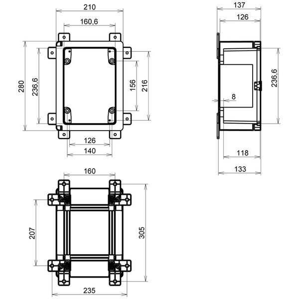 Velvalux Lege Groepenkast 330x250x130mm Velvalux Panoboxpro - Waterdicht IP65, Perfect voor LED Toebehoren