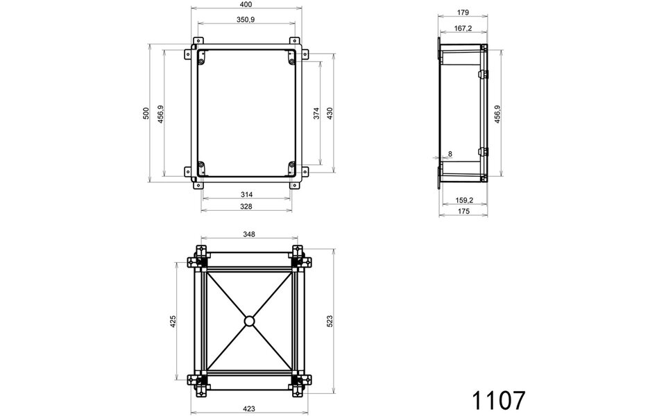 Velvalux Velvalux Panoboxpro Empty Group Cabinet 500x400x175mm - Waterproof IP65 for LED accessories