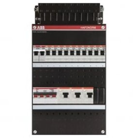 ABB Hafonorm distribution box 10x groups + 3x 30mA LED accessories
