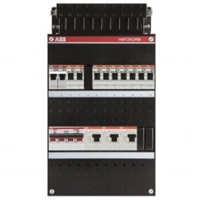 ABB Hafonorm distribution box with switch and LED accessories