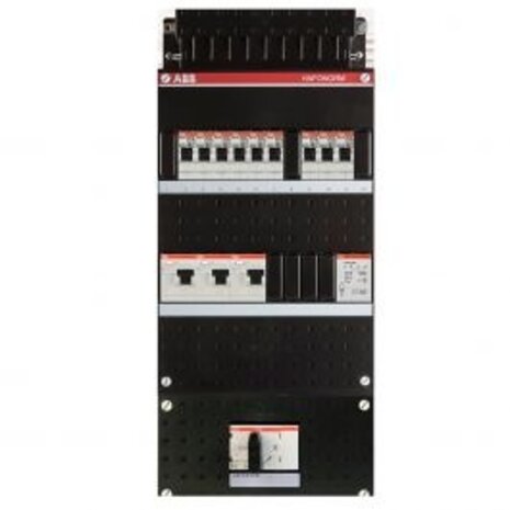 ABB Hafonorm distribution board 9 groups, 3 earth leakage circuit breakers + LED accessories