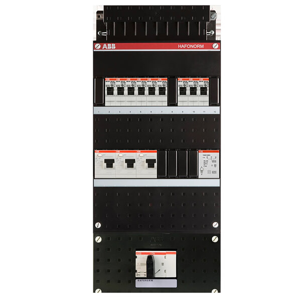 ABB ABB Hafonorm distribution board 9 groups, 3 earth leakage circuit breakers + LED accessories