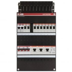 ABB Hafonorm distribution box 9x groups + 3x30mA earth leakage circuit breaker + LED accessories
