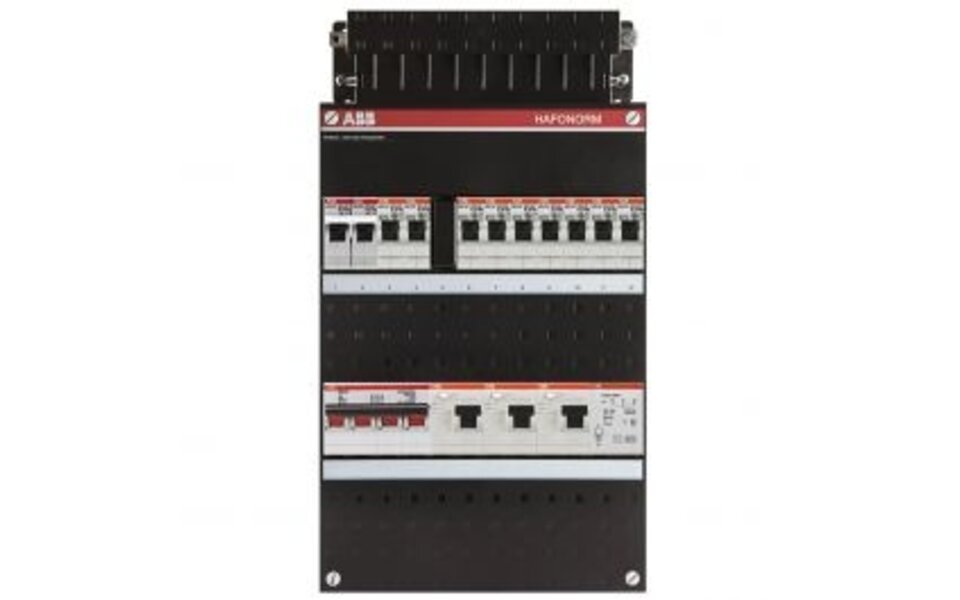 ABB ABB Hafonorm distribution box - 9 groups, 3x30mA earth leakage circuit breaker and LED accessories for 3-phase installations ABB ABB Hafonorm distribution box - 9 groups, 3x30mA earth leakage circuit breaker and LED accessories for 3-phase installations