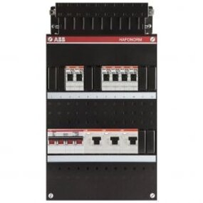 ABB Hafonorm distribution box with LED accessories - 6 groups, 3x 30mA