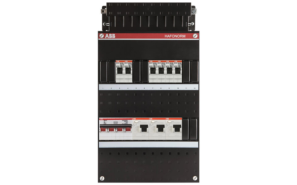 ABB ABB Hafonorm 3-phase distribution box with LED accessories - 6 groups, 3 earth leakage circuit breakers ABB ABB Hafonorm 3-phase distribution box with LED accessories - 6 groups, 3 earth leakage circuit breakers