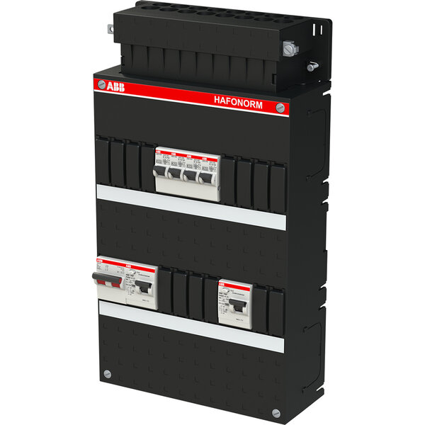 ABB ABB Hafonorm 1-phase distribution box - 4x groups, 2x 30mA + HS | LED accessories