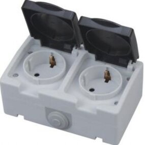Waterdicht Buitenstopcontact Dubbel Geaard – LED Toebehoren