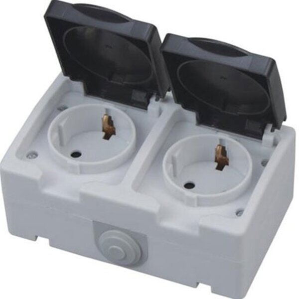 HLW LED Waterdicht Dubbel Buitenstopcontact Geaard – Ideaal LED Toebehoren