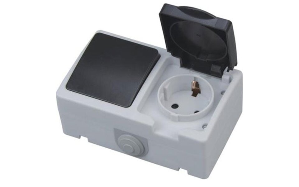 HLW LED Waterdicht Buitenstopcontact met Enkelpolige Schakelaar - Perfect LED Toebehoren HLW LED Waterdicht Buitenstopcontact met Enkelpolige Schakelaar - Perfect LED Toebehoren