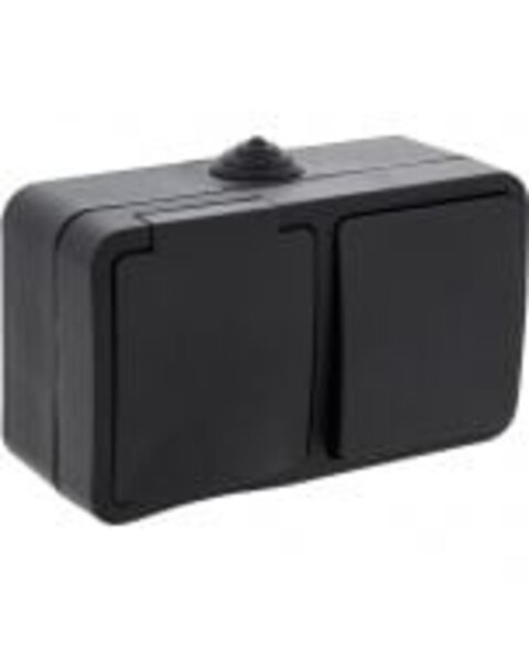 Q-LINK Q-LINK Double Wall Socket Matte Black | Safe LED Accessories with Child Safety