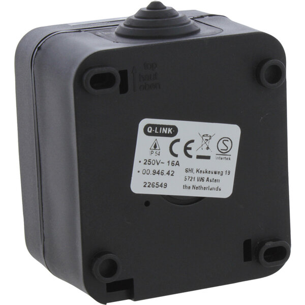 Q-LINK Q-LINK 1-voudig Buitenstopcontact IP54 Mat Zwart met Kinderbeveiliging - LED Toebehoren
