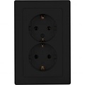 KOPP Wandcontactdoos Paris HK05 - Inbouw Dubbel Stopcontact Mat Zwart, Veilig LED toebehoren