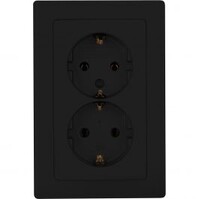 KOPP Paris HK05 Wall Socket - Matte Black with Child Safety Feature