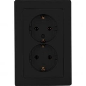 KOPP Paris HK05 Wall Socket - Matte Black with Child Safety Feature