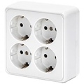 Aigi Kuta 4-way white wall socket with earth connection – Safe LED accessories