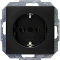 KOPP Paris HK05 Wall Socket - Single, Matte Black, Grounding - LED accessories KOPP Paris HK05 Wall Socket - Single, Matte Black, Grounding - LED accessories