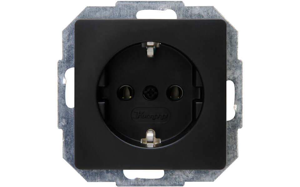 KOPP KOPP Paris HK05 Wall Socket - Single, Matte Black, Grounding - LED accessories KOPP KOPP Paris HK05 Wall Socket - Single, Matte Black, Grounding - LED accessories
