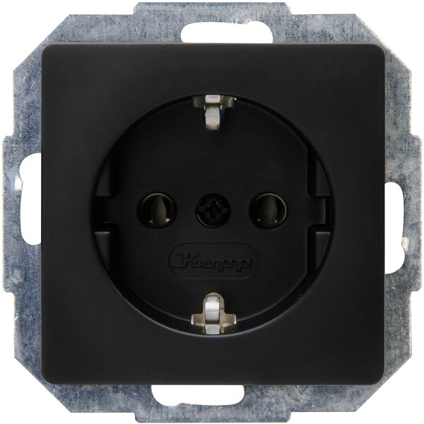 KOPP KOPP Paris HK05 Wall Socket - Single, Matte Black, Grounding - LED accessories