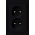 KOPP Paris HK05 Flush-Mounted Wall Socket - Double Socket Matte Black, Safe LED Accessories KOPP Paris HK05 Flush-Mounted Wall Socket - Double Socket Matte Black, Safe LED Accessories