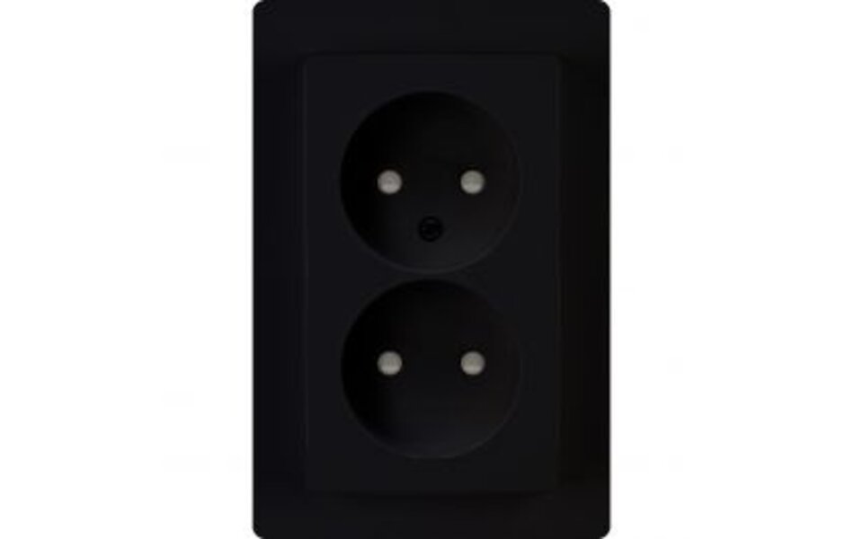 KOPP KOPP Paris HK05 Flush-Mounted Wall Socket - Double Socket Matte Black, Safe LED Accessories KOPP KOPP Paris HK05 Flush-Mounted Wall Socket - Double Socket Matte Black, Safe LED Accessories