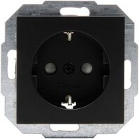 KOPP Athenis HK07 Wall Socket - Matte Black, Single, Safe