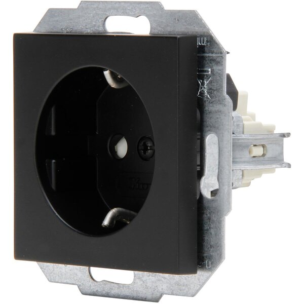 KOPP KOPP Athenis HK07 Wall Socket Matte Black - Single, Grounded & Child Safety - LED accessories