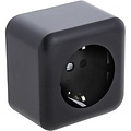 Q-LINK Single Wall Socket Matte Black with Grounding & Child Safety Q-LINK Single Wall Socket Matte Black with Grounding & Child Safety